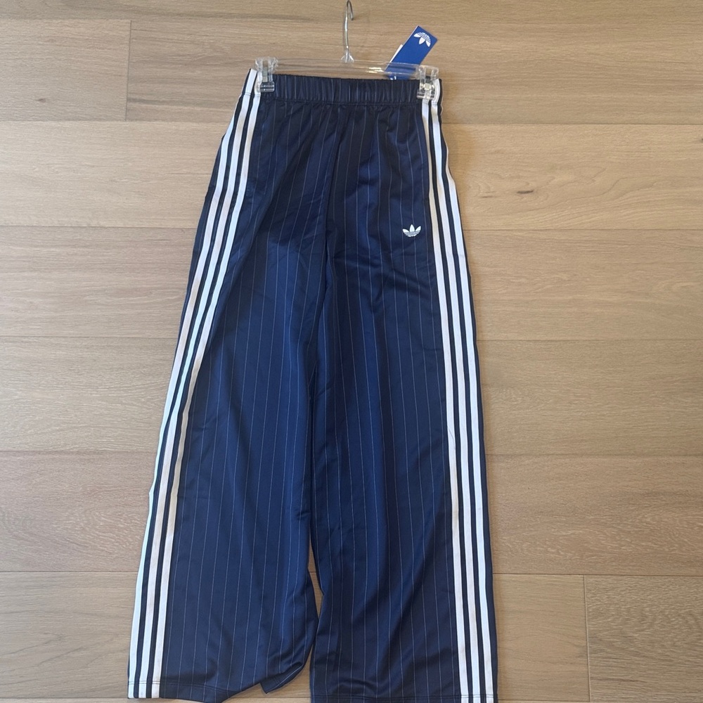 Adidas Pin Stripe Satin Pants Womens Night Indigo KD2296